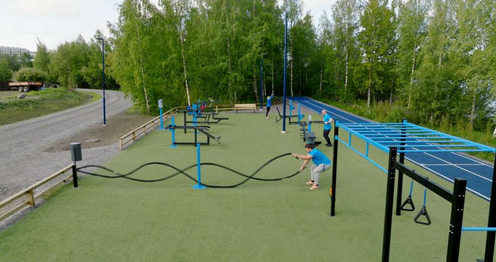 Outdoor gym in Onkilahti.