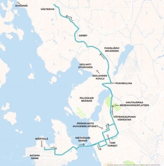 Bilden visar Liftis linjen från söder till norr.