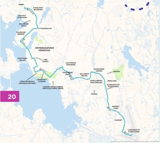 Bilden visar Liftis linjen 4 från söder till norr.