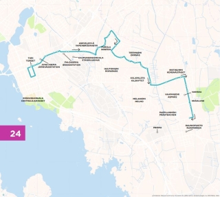 Bilden visar Liftis linjen 5 från väst till öst.