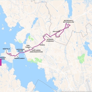 Bilden visar Liftis linjen 6 från öst till väst.