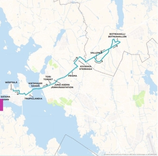 Bilden visar Liftis linjen 6 från väst till öst.