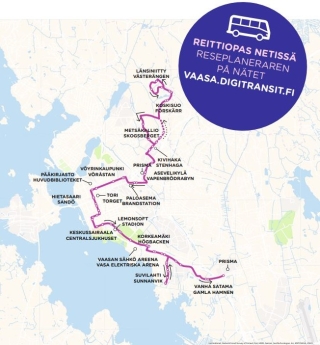 Bilden visar Liftis linjen 7 från norr till söder.