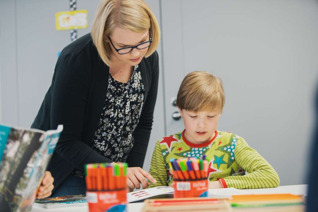 Teacher and child