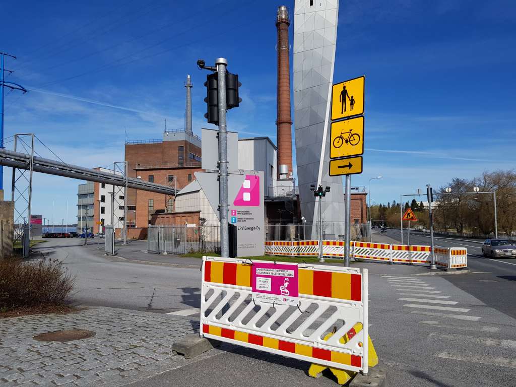 Vaasan Sähkön työmaa