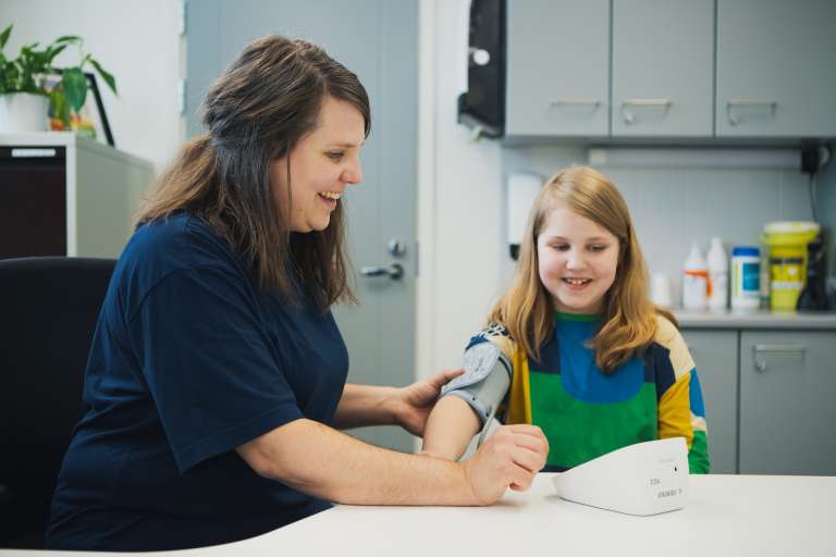 School nurse and child