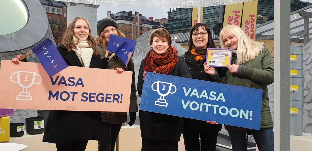 I love muovi -kampanjan Vaasan joukkue Helsingissä