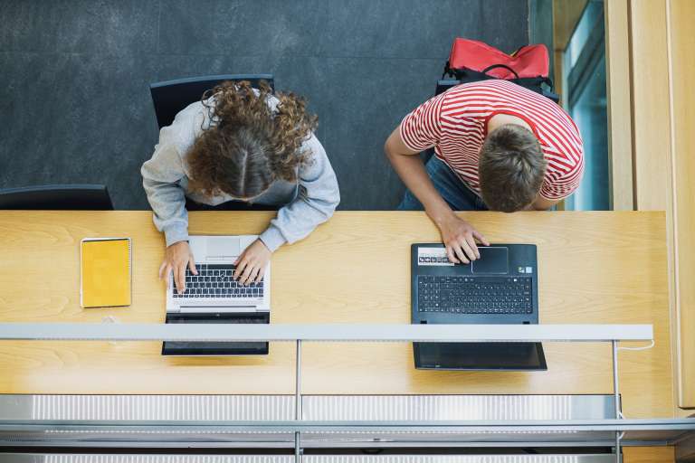 Young people using computers