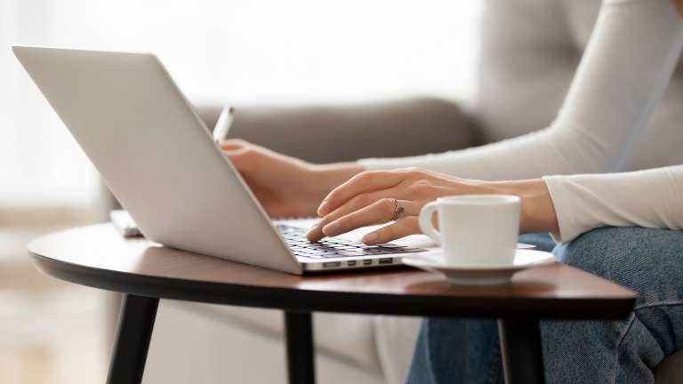 Woman using a computer