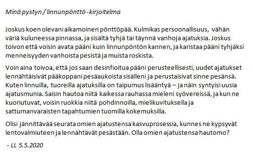 LL "Minä pystyn" -kirjoitelma