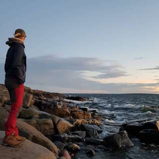 Människa på stranden