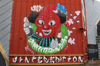 Wasa graffitilandian logo rakennuksen seinässä