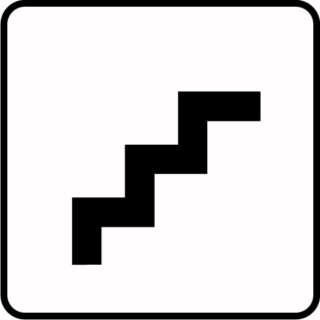 Staircase. The icon shows five steps forming a staircase viewed from the side, against a white background.