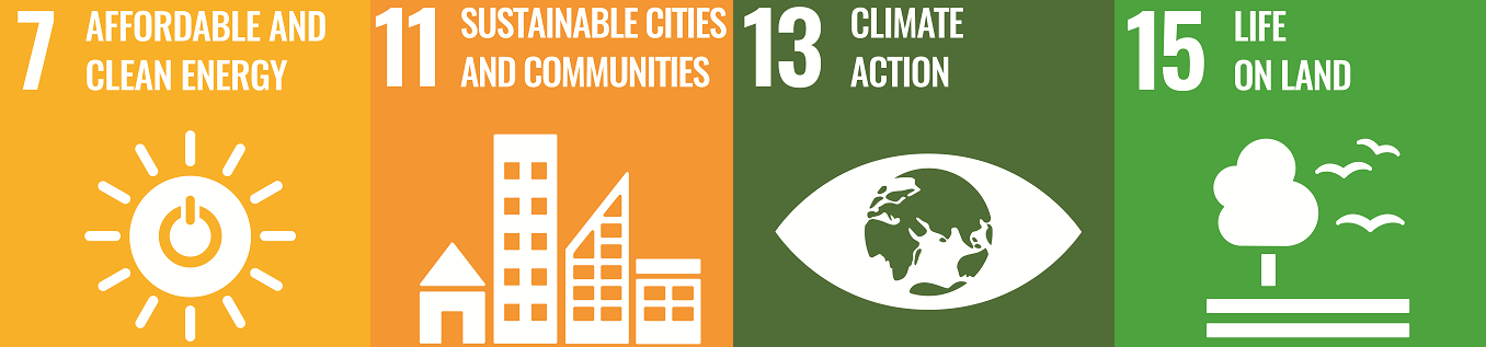 Sustainable development goals for climate neutral Vaasa: 7, 11, 13 and 15