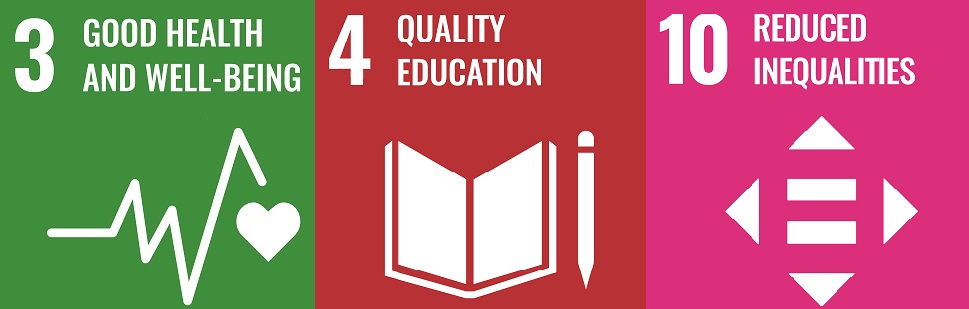 good health and well-being, quality education, reduced inequalities