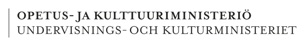 Opetus- ja kulttuuriministeriön logo.