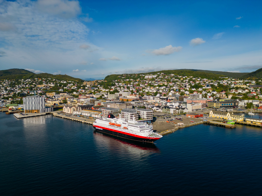 Harstad harbour and city centre.